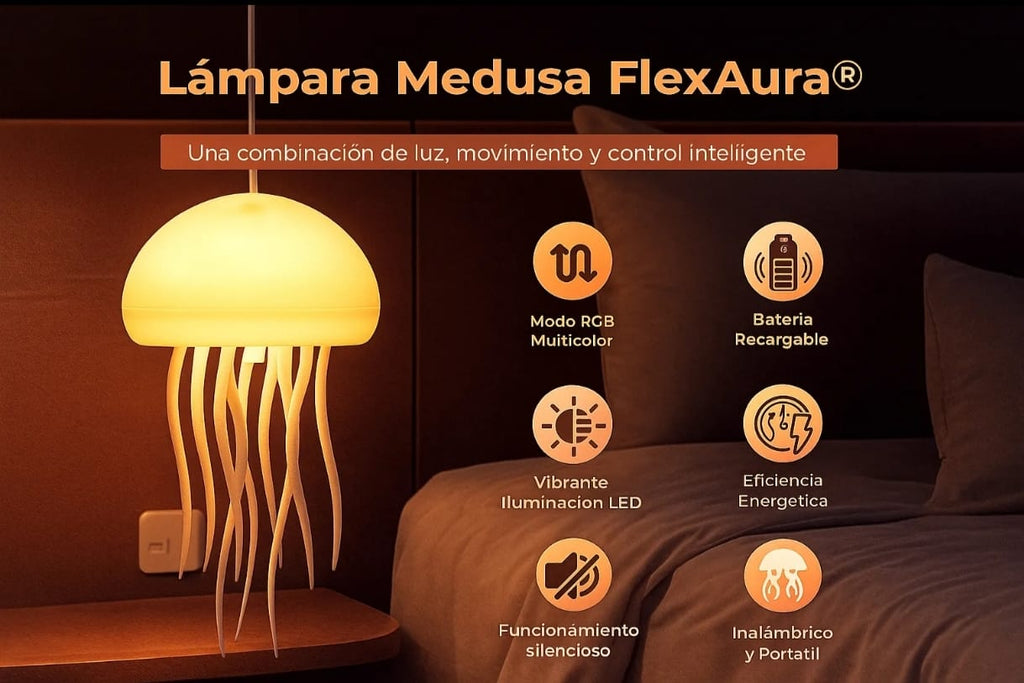 Lámpara Medusa LED con Movimiento Aurora Mood Light