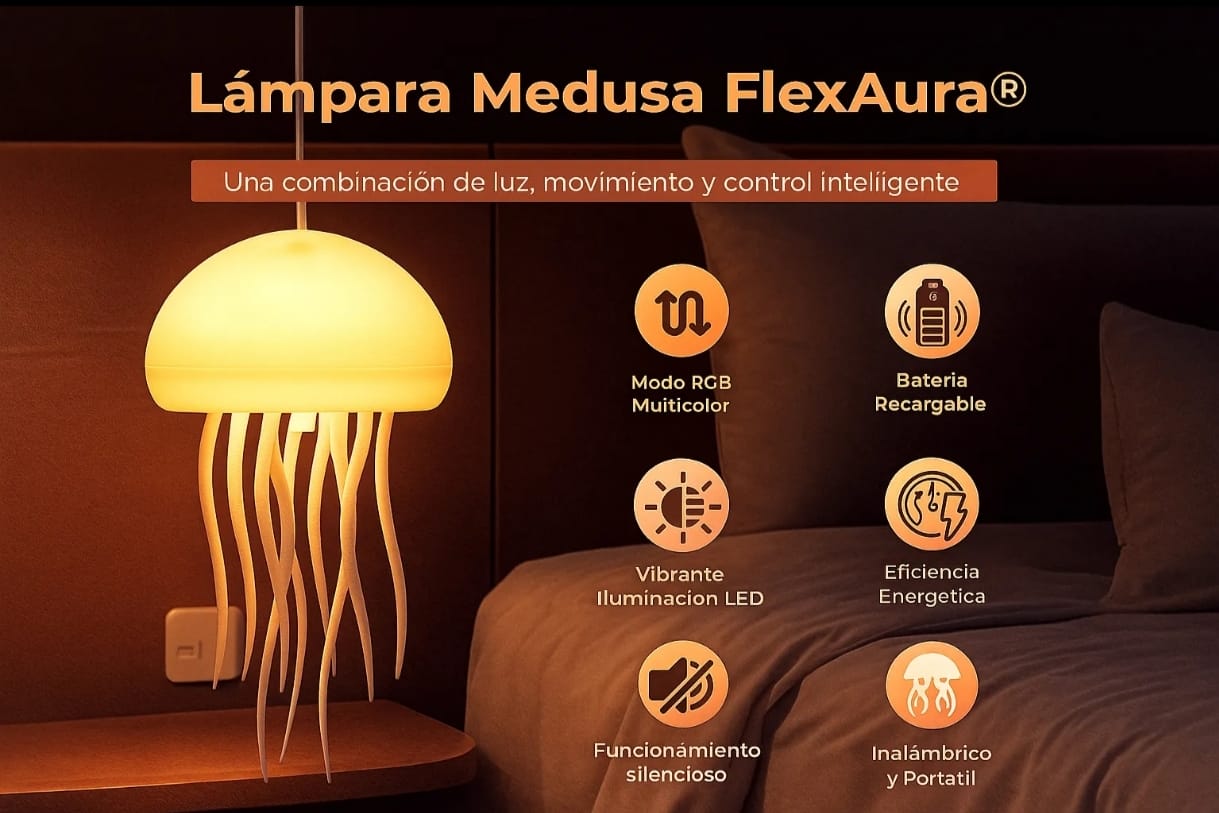 Lámpara Medusa LED con Movimiento Aurora Mood Light