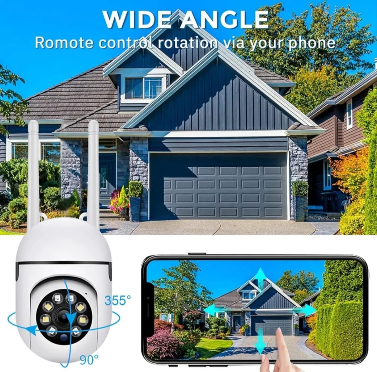 Cámara Domo Wifi 360° Exterior Visión Nocturna