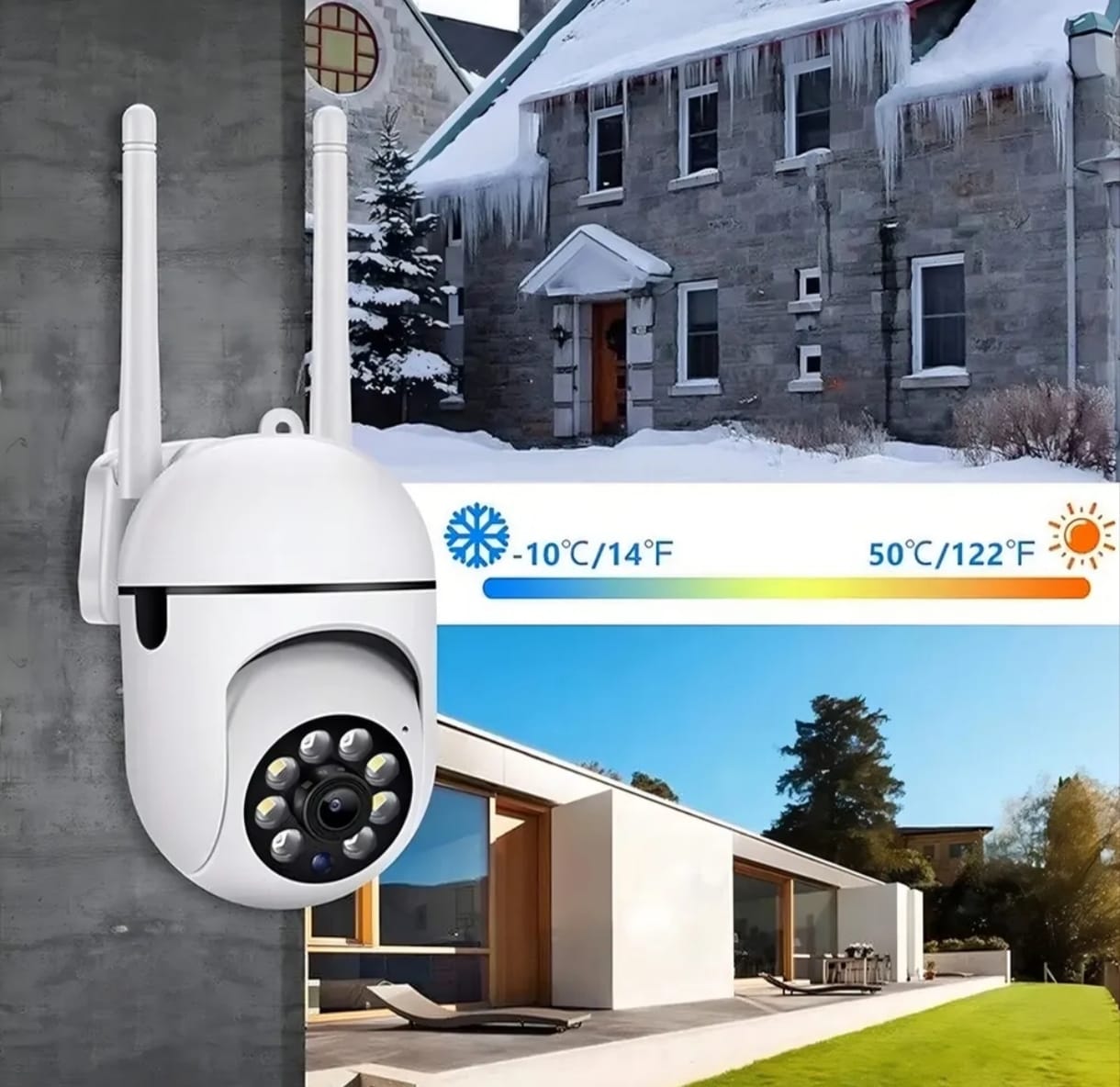 Cámara Domo Wifi 360° Exterior Visión Nocturna