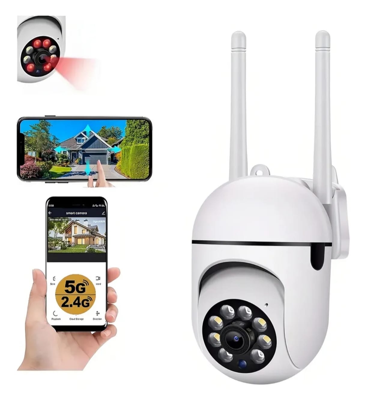 Cámara Domo Wifi 360° Exterior Visión Nocturna